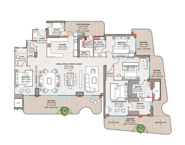 4 BHK (Small) Plan