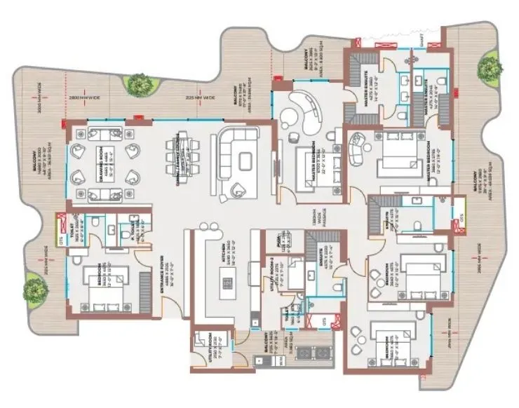 4 BHK (Large) Plan